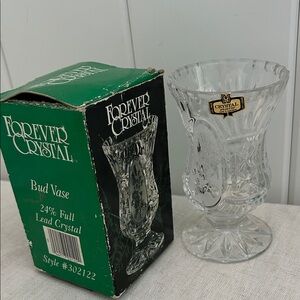 Vintage bud vase Forever Crystal lead crystal Zajecar floral clear Yugoslavia